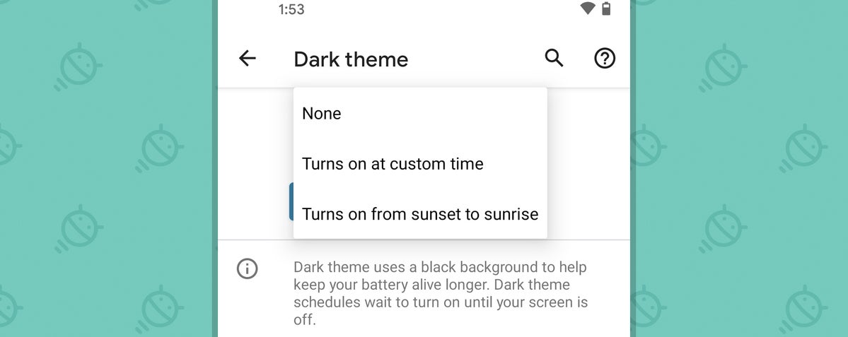 Android 11: dark theme scheduling
