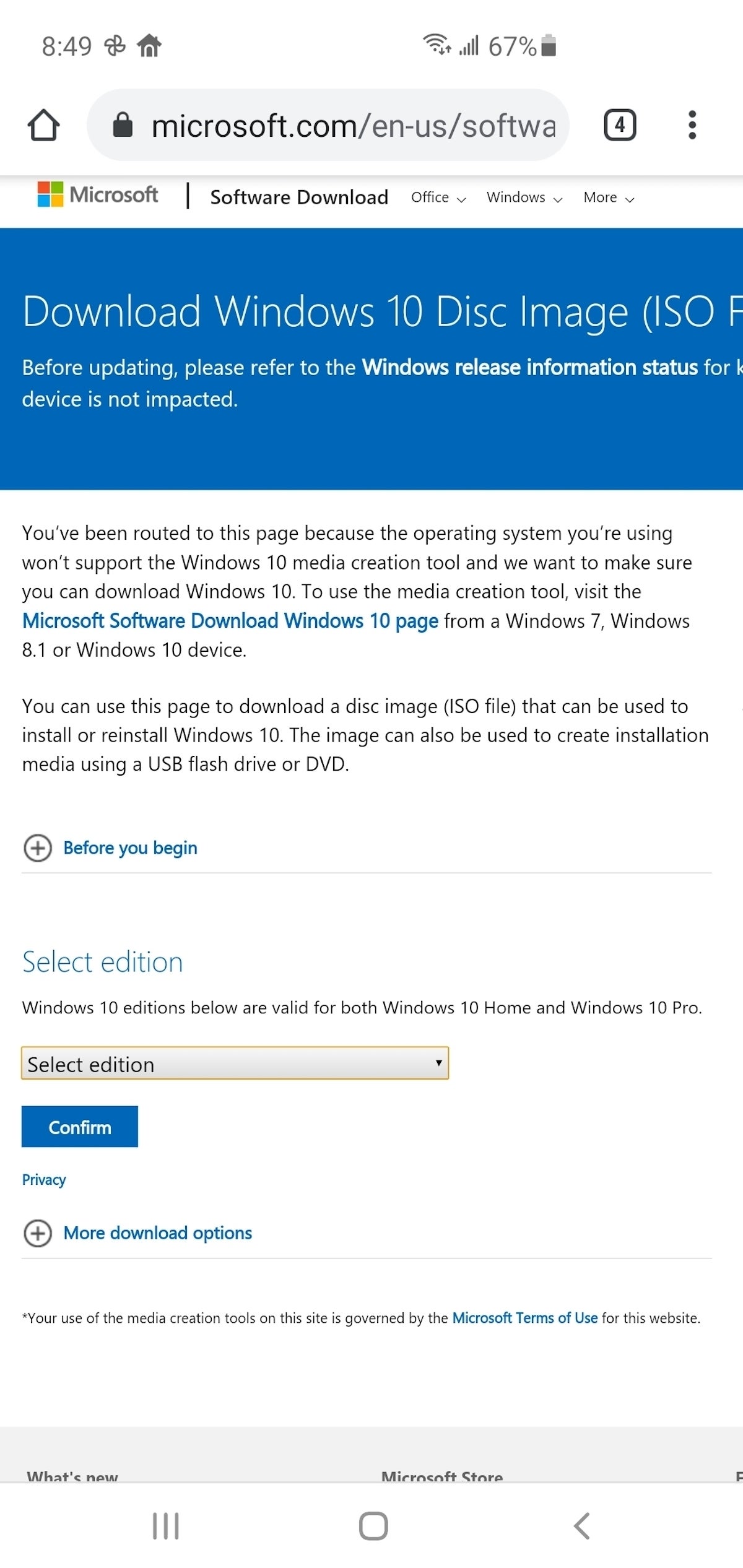 microsoft.com download windows 10 disc image iso file