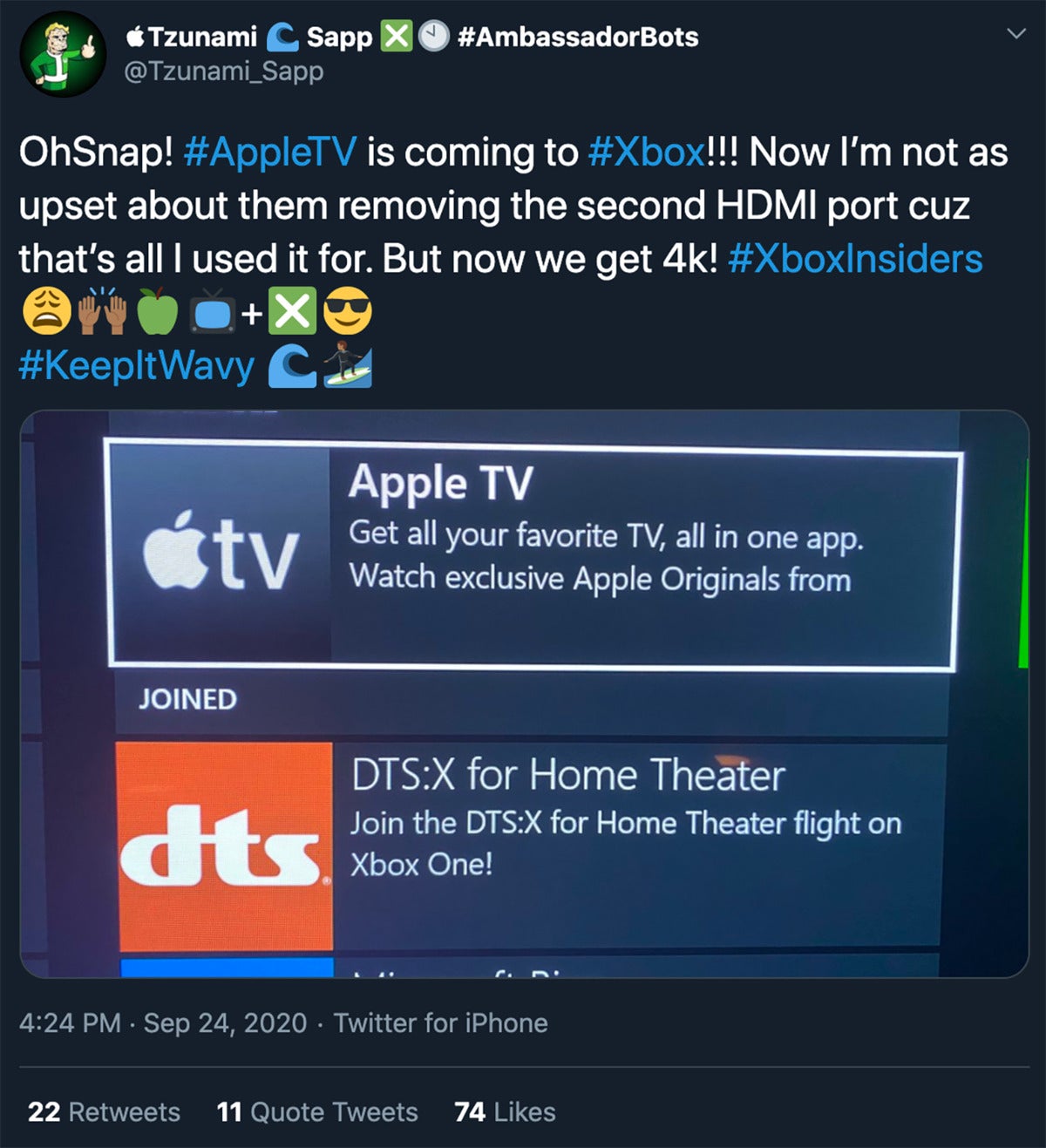 apple tv app on xbox one