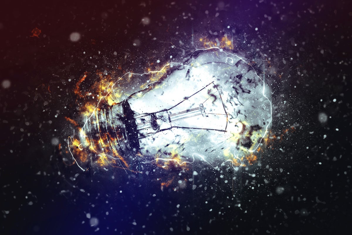 An electified, exploding light bulb. [ideas / innovation / transformation]