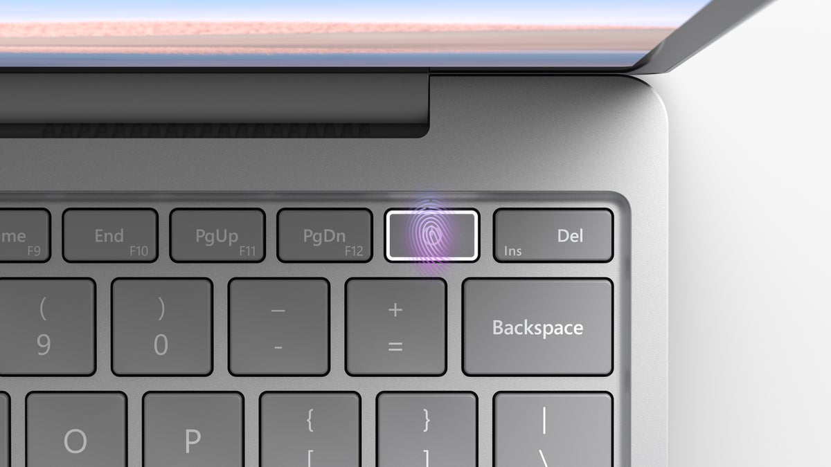Microsoft Surface Laptop Go fingerprint reader