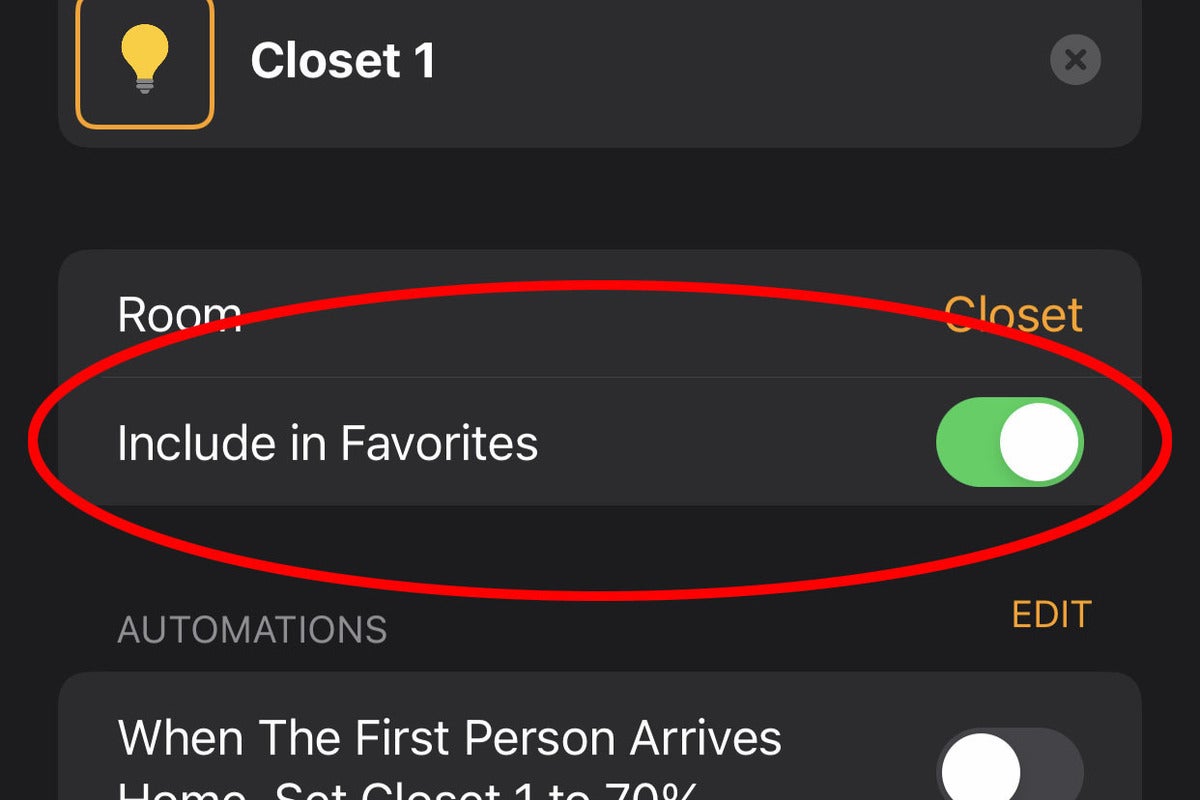 homekit favorites
