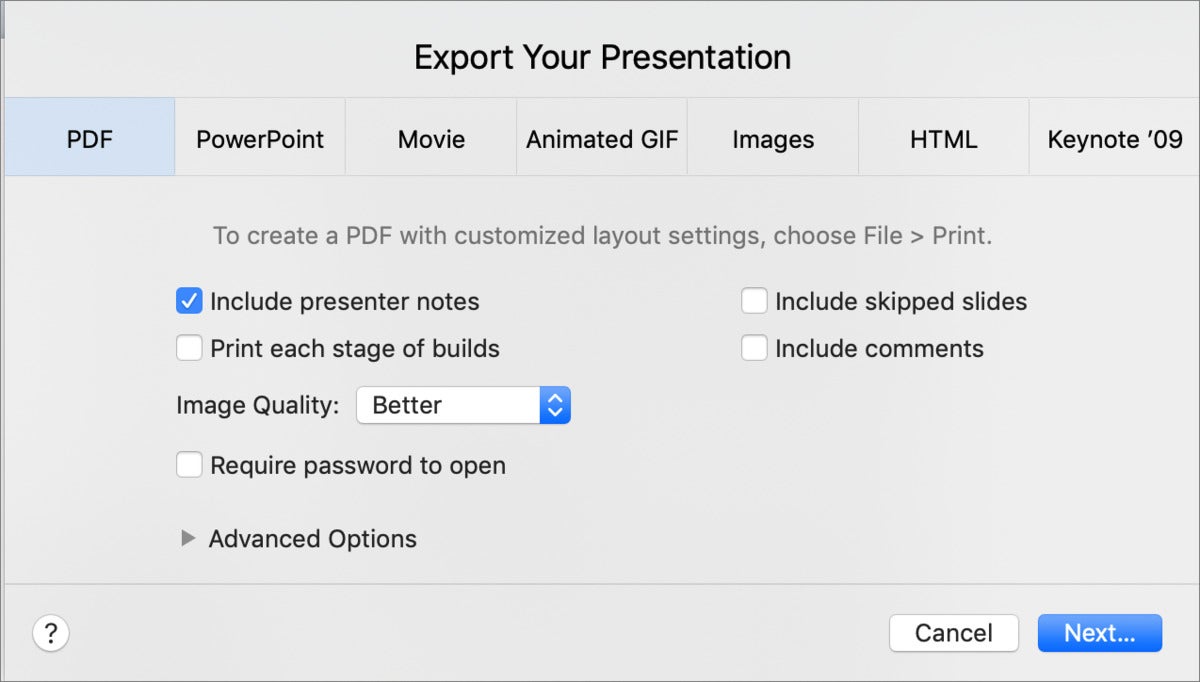 mac911 keynote export notes