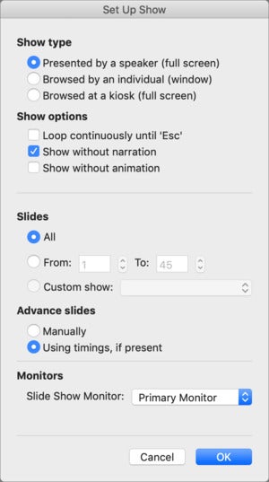 mac911 powerpoint present in window