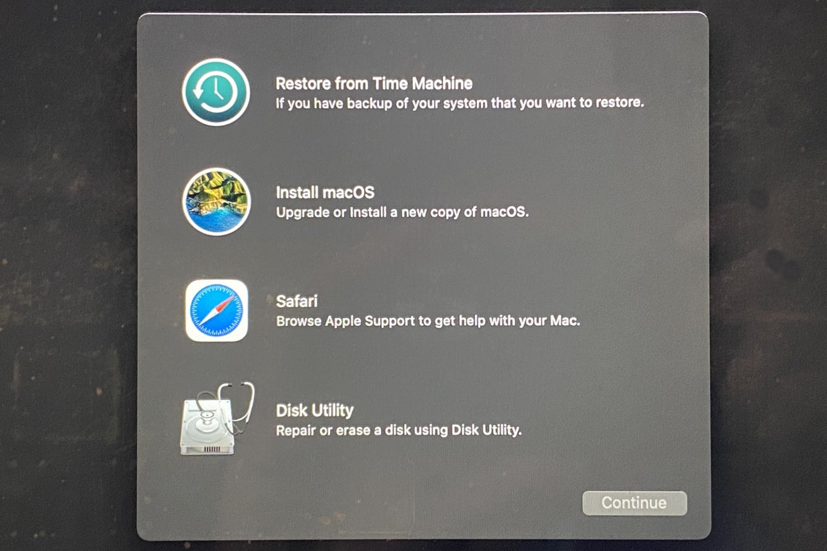 how to exit mac os x utilities