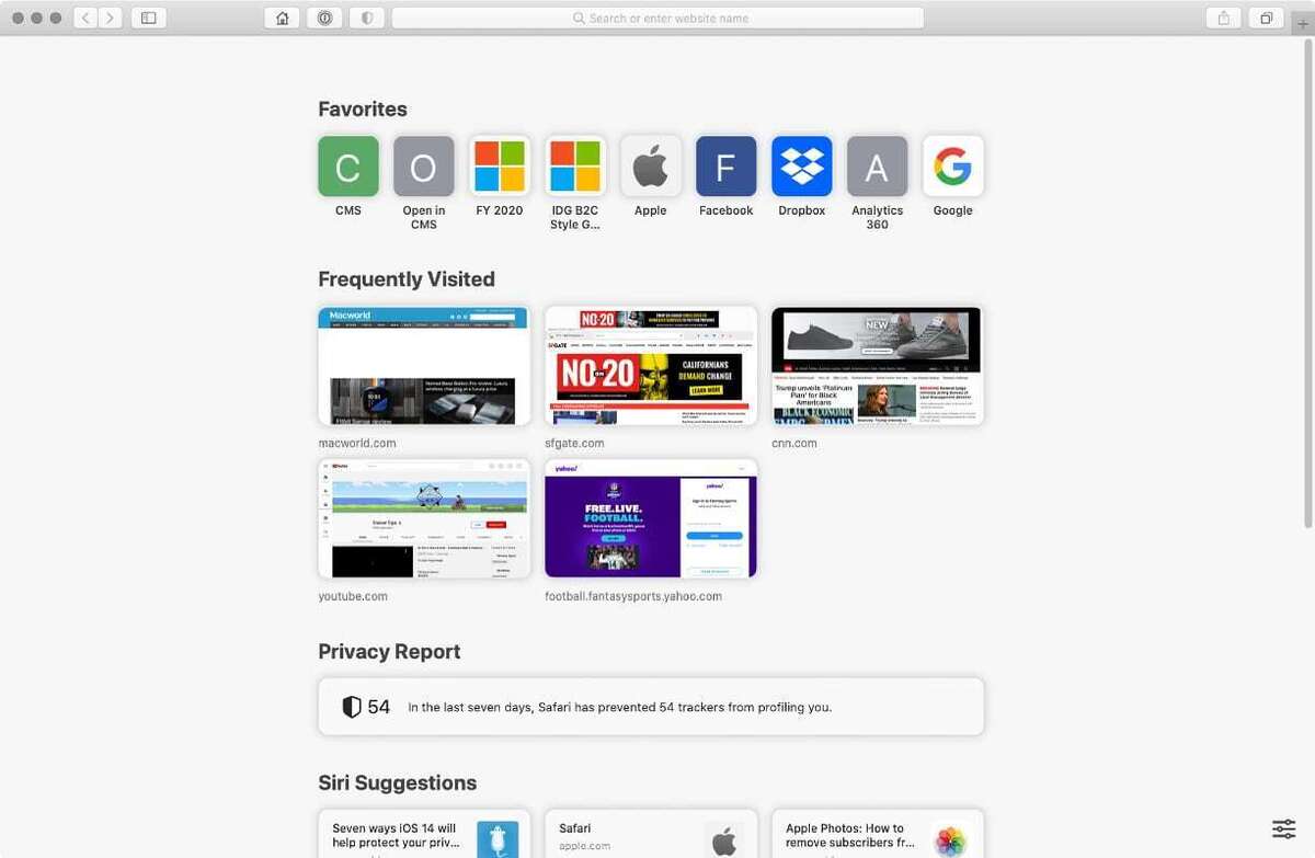 How To Modify The Start Page In Safari 14 For Macos Macworld