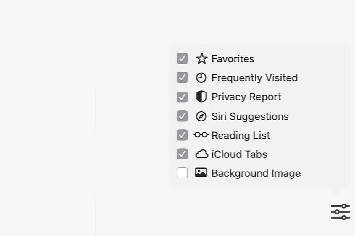 safari 14 macos start page settings