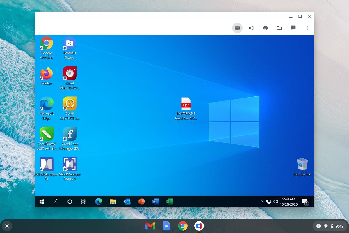 Sistema operativo Chrome: escritorio de Windows