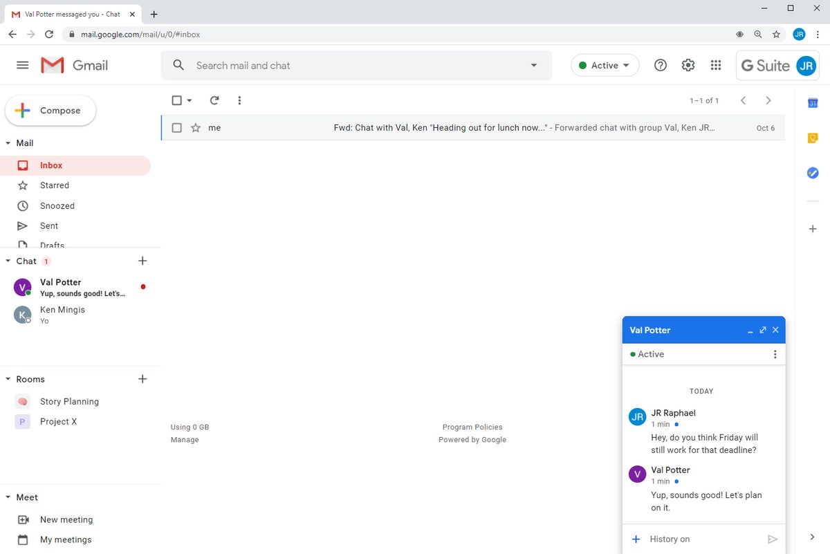 02 ventana de chat de colaboración de gmail