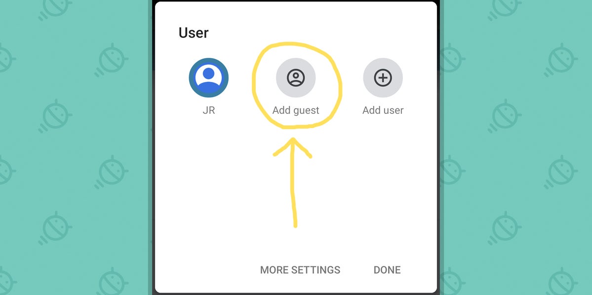 Función de privacidad de Android: botón 'Agregar invitado'