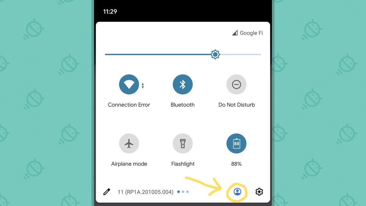 Función de privacidad de Android: icono de perfil de usuario