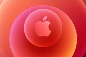 apple logo time flies orange