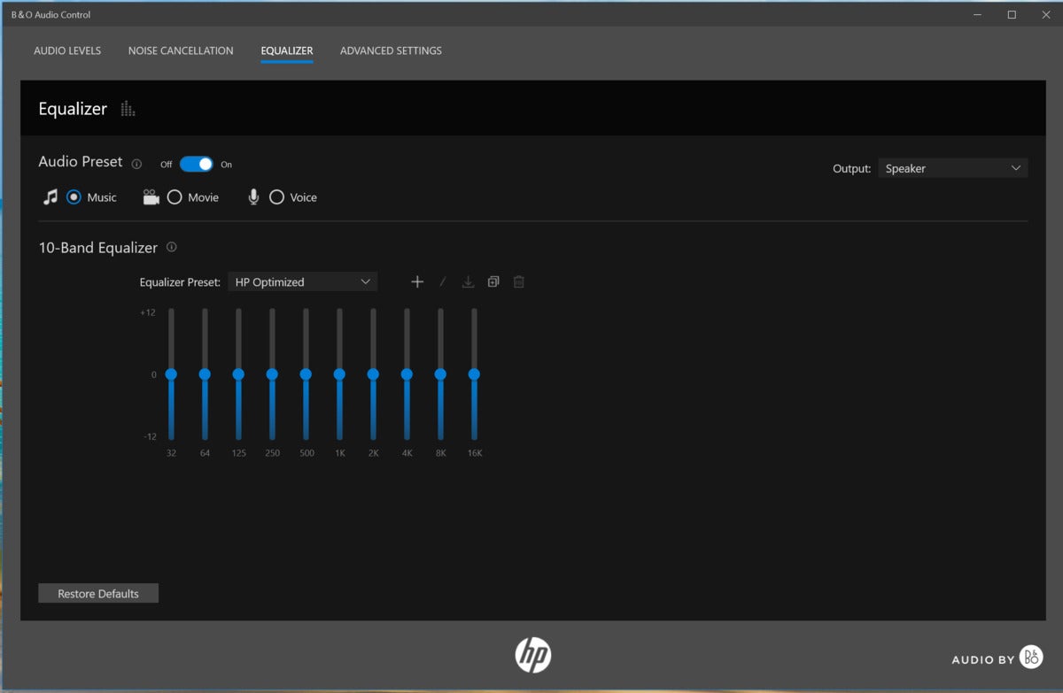 HP Pavilion x360 14 bo audio controls