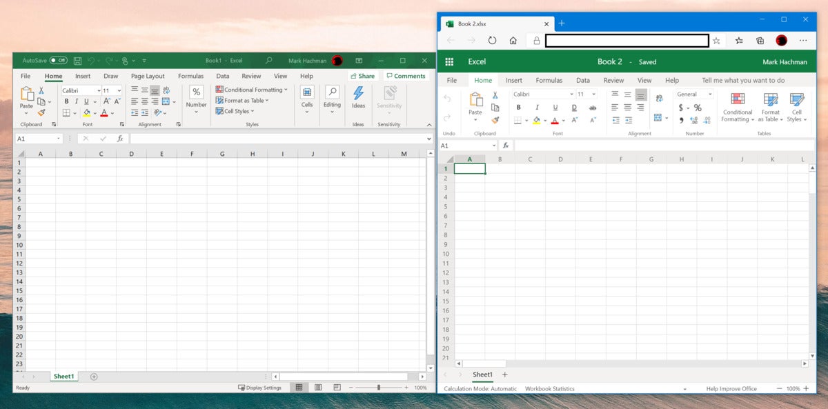 Microsoft excel v excel edited PWA