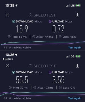 iphone 12 pro 5g speeds