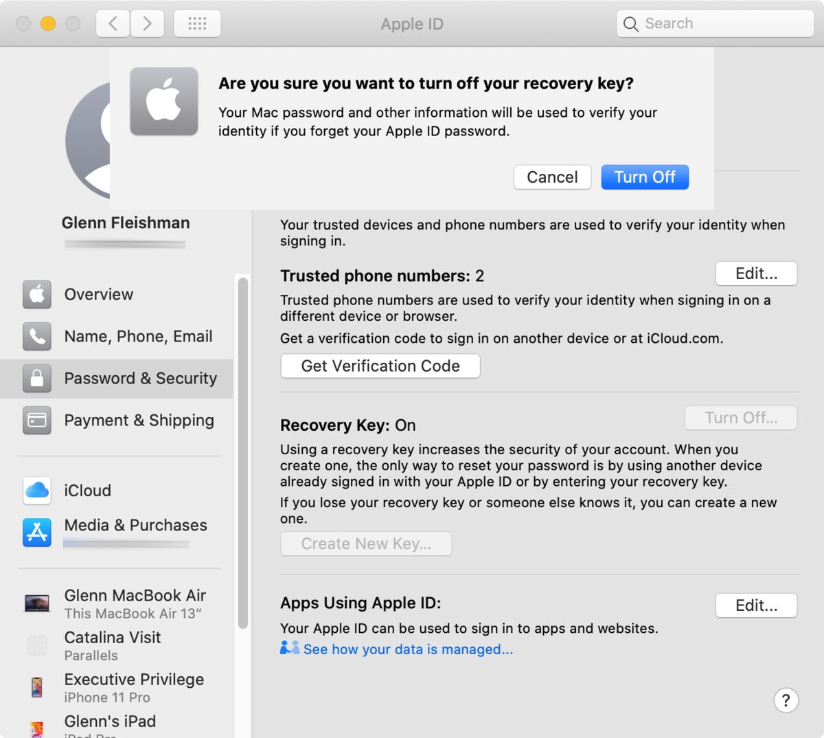 fault value mac recovery key