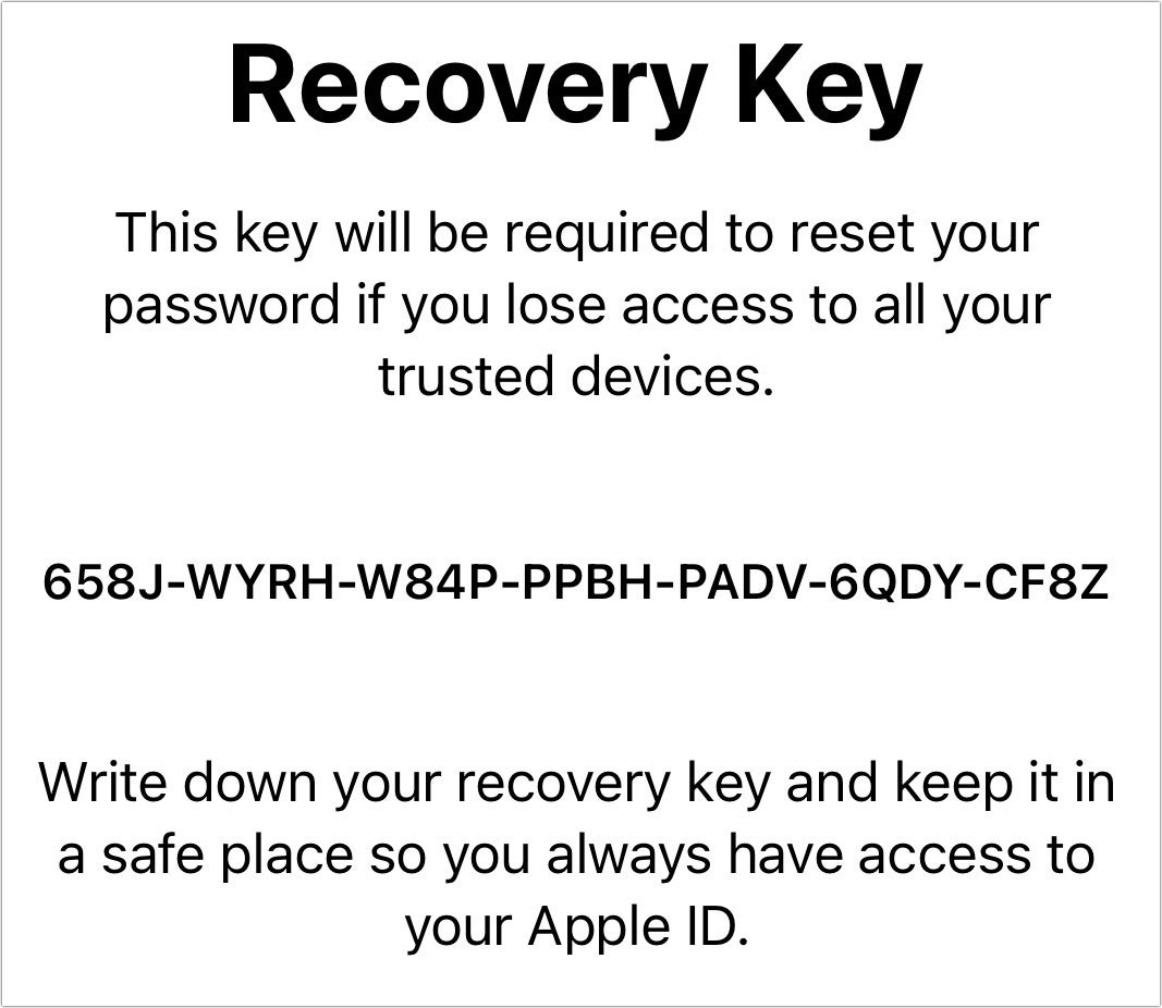 find iphone recovery key