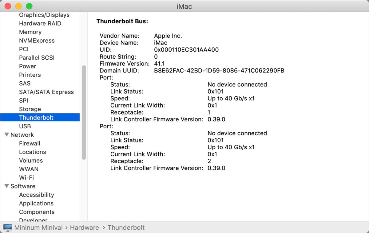 mac911 system information thunderbolt