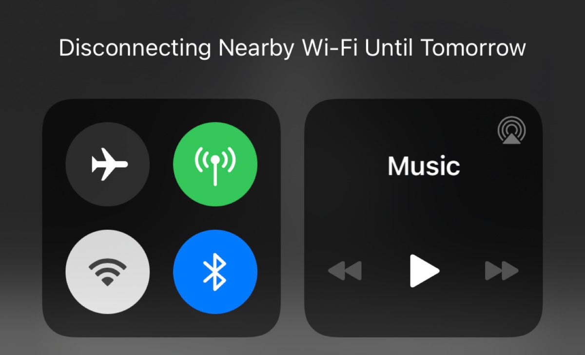 Use the Wi-Fi button in iOS Control Center to deal with weak networks