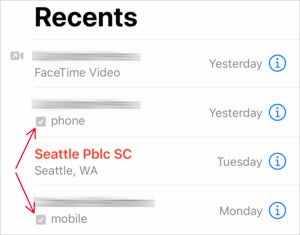 mac911 verified call recents list