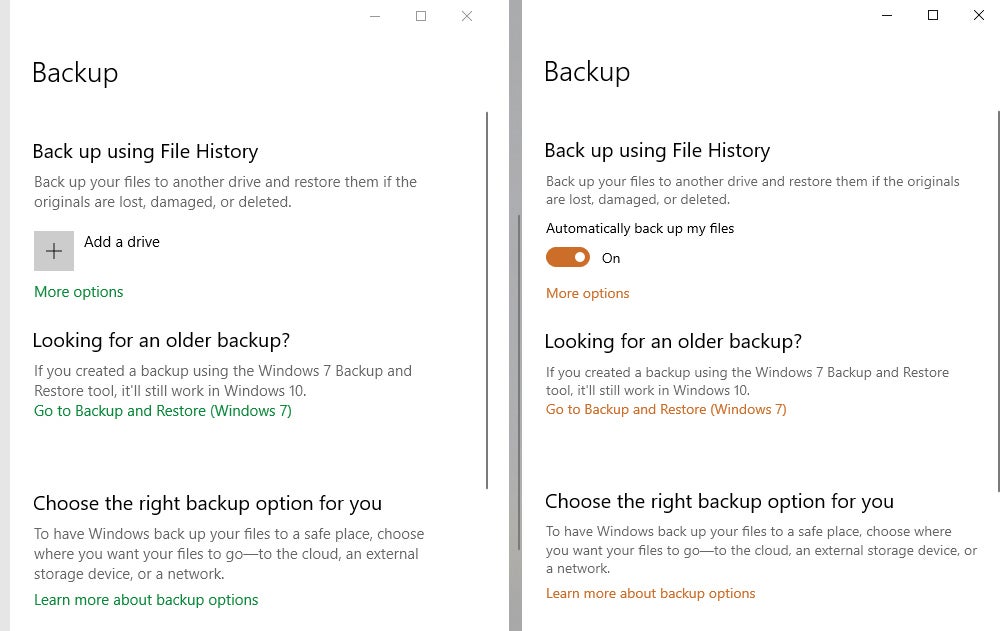 migrate new win10 pc backup settings