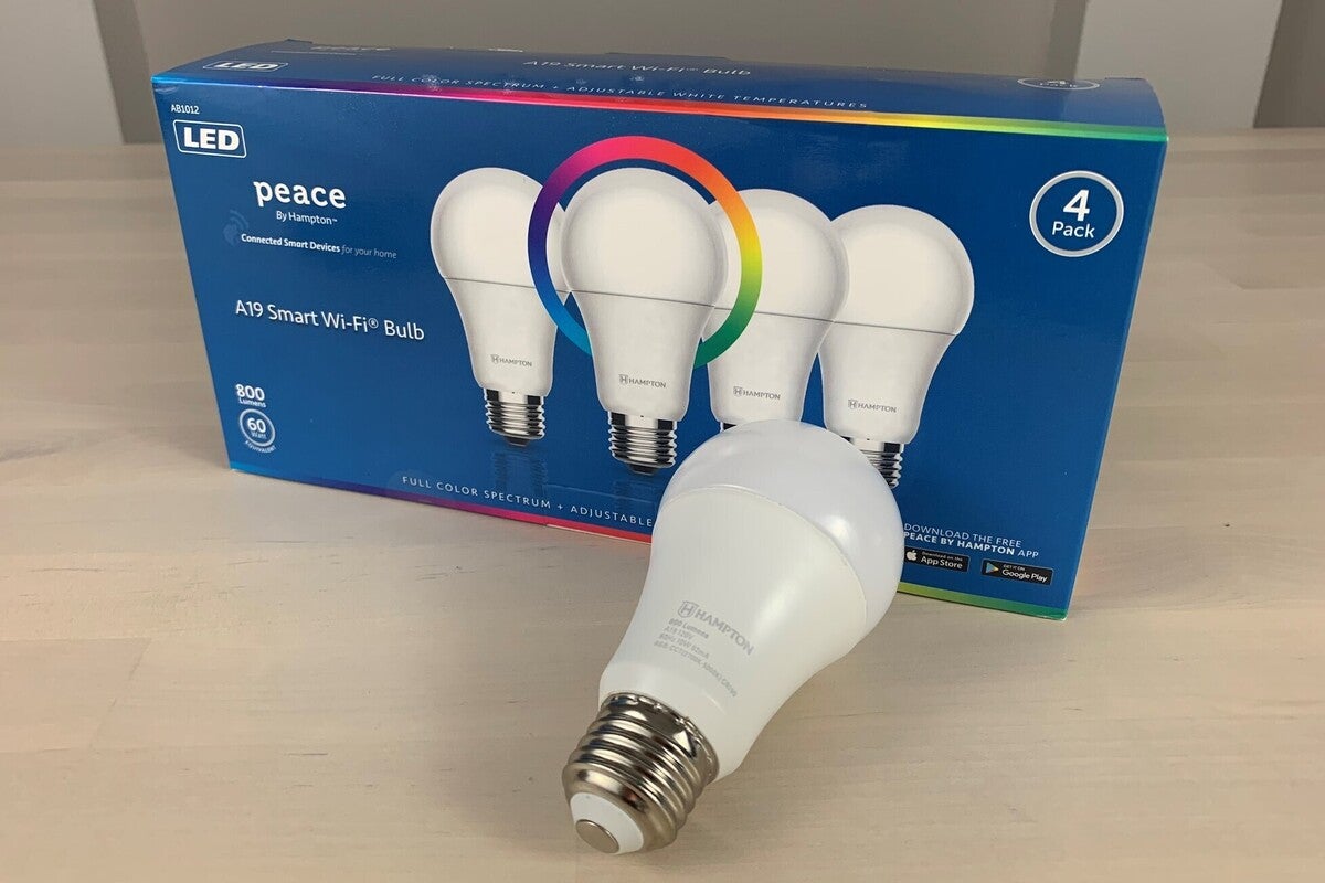 peace by hampton a19 wi fi smart bulb