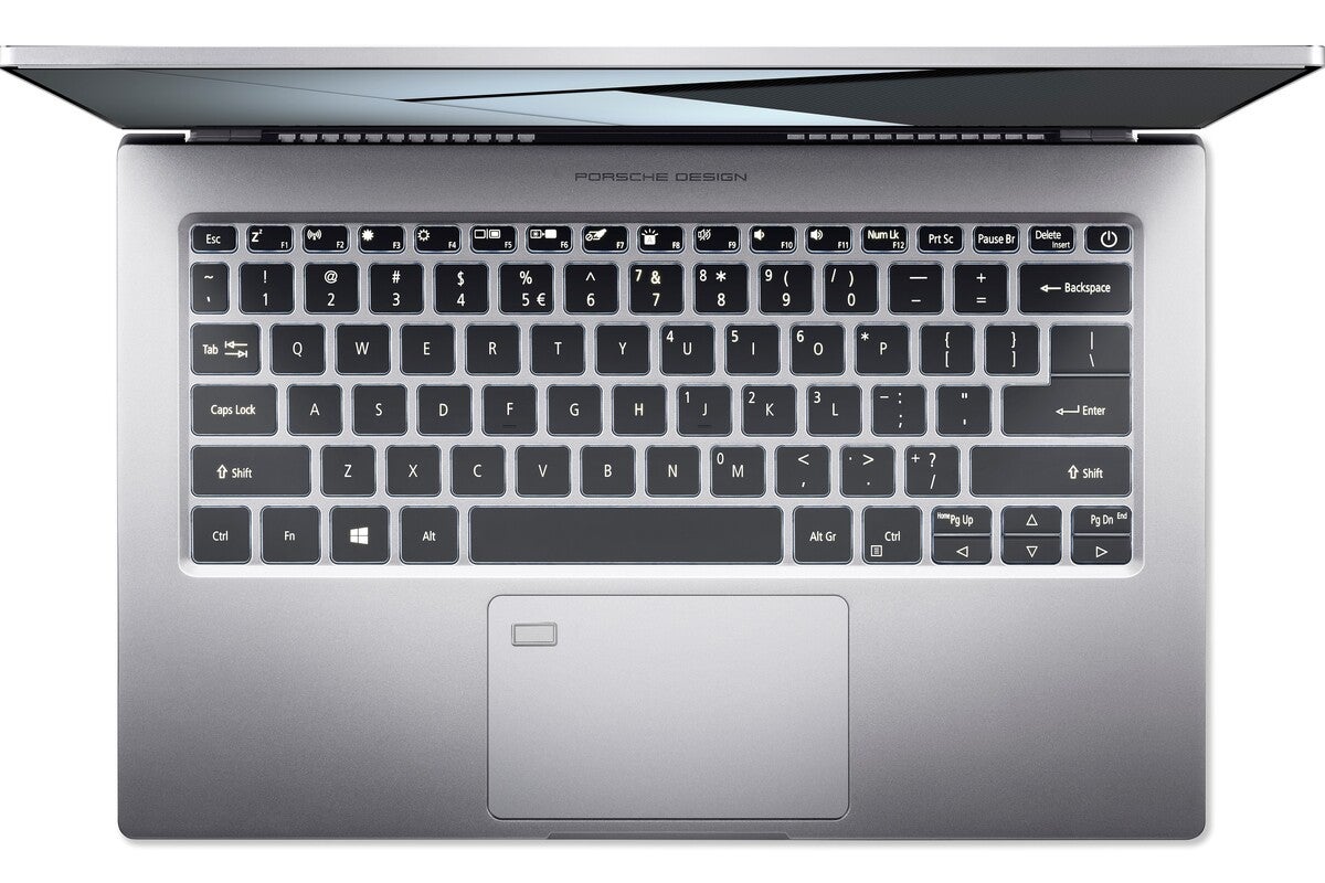 porsche design acer book rs laptop keyboard top view cropped