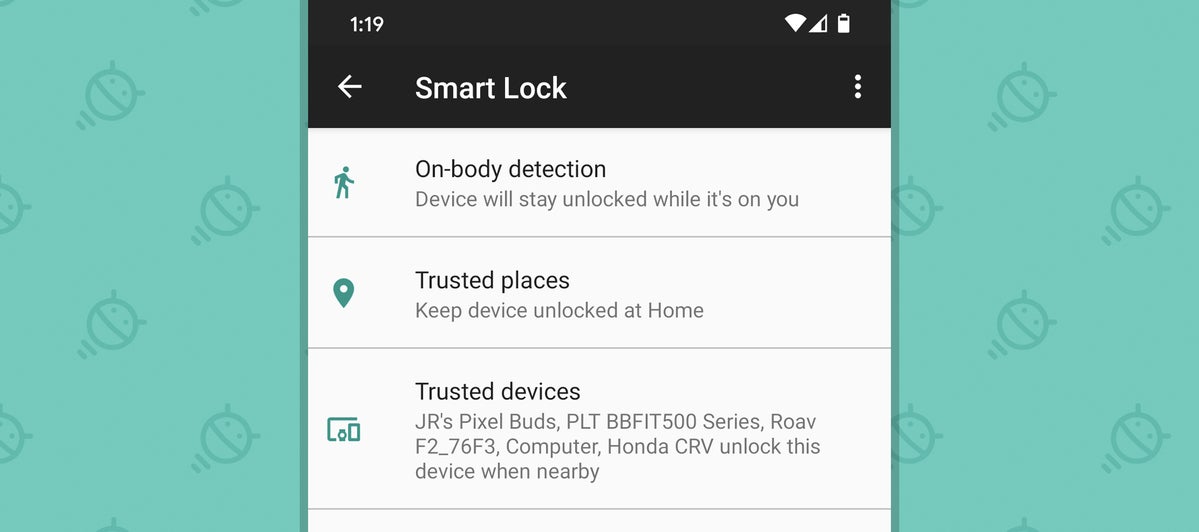 Android Security Settings: Smart Lock