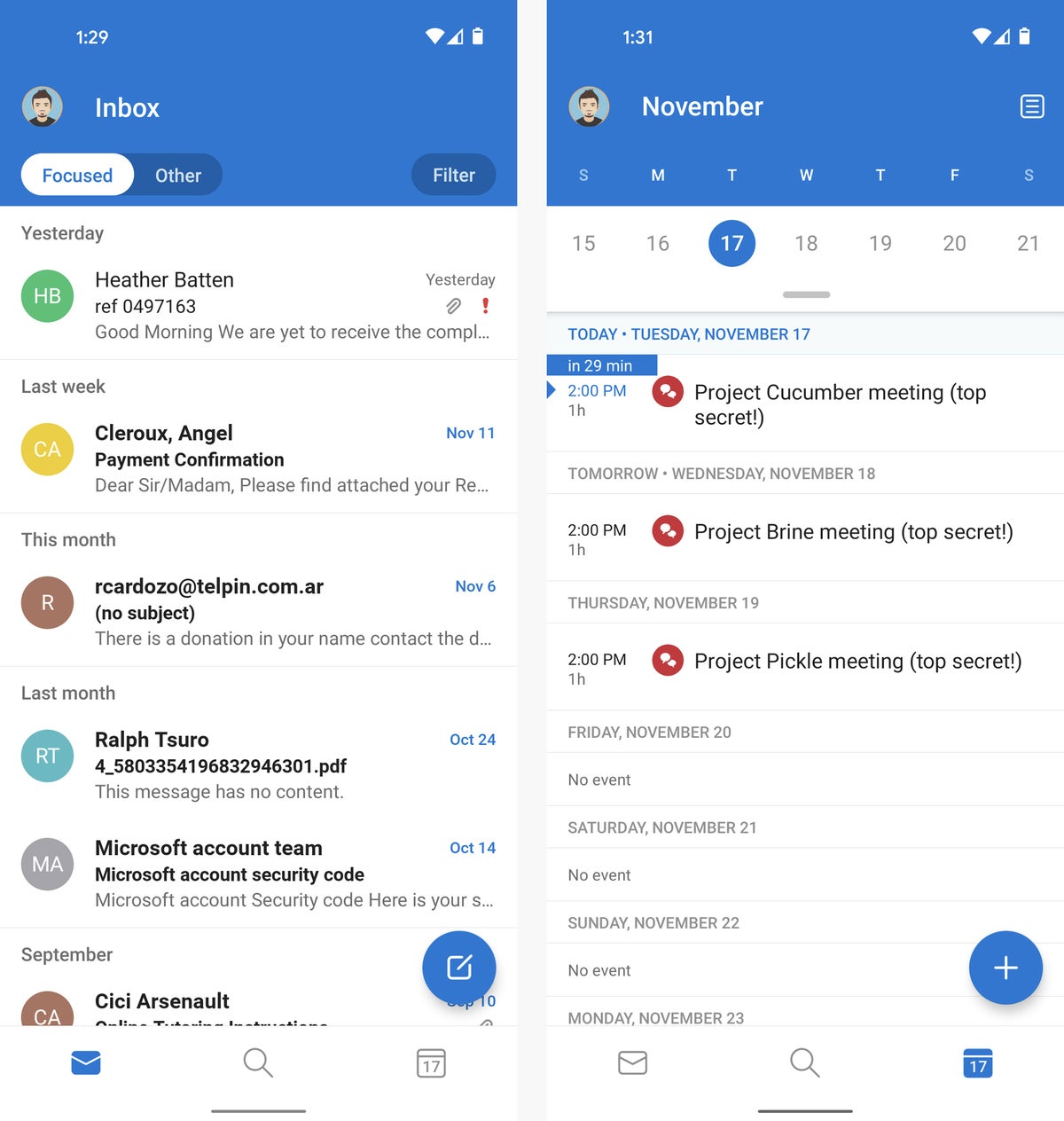 Outlook de aplicaciones de mensajes de texto de correo electrónico de Android