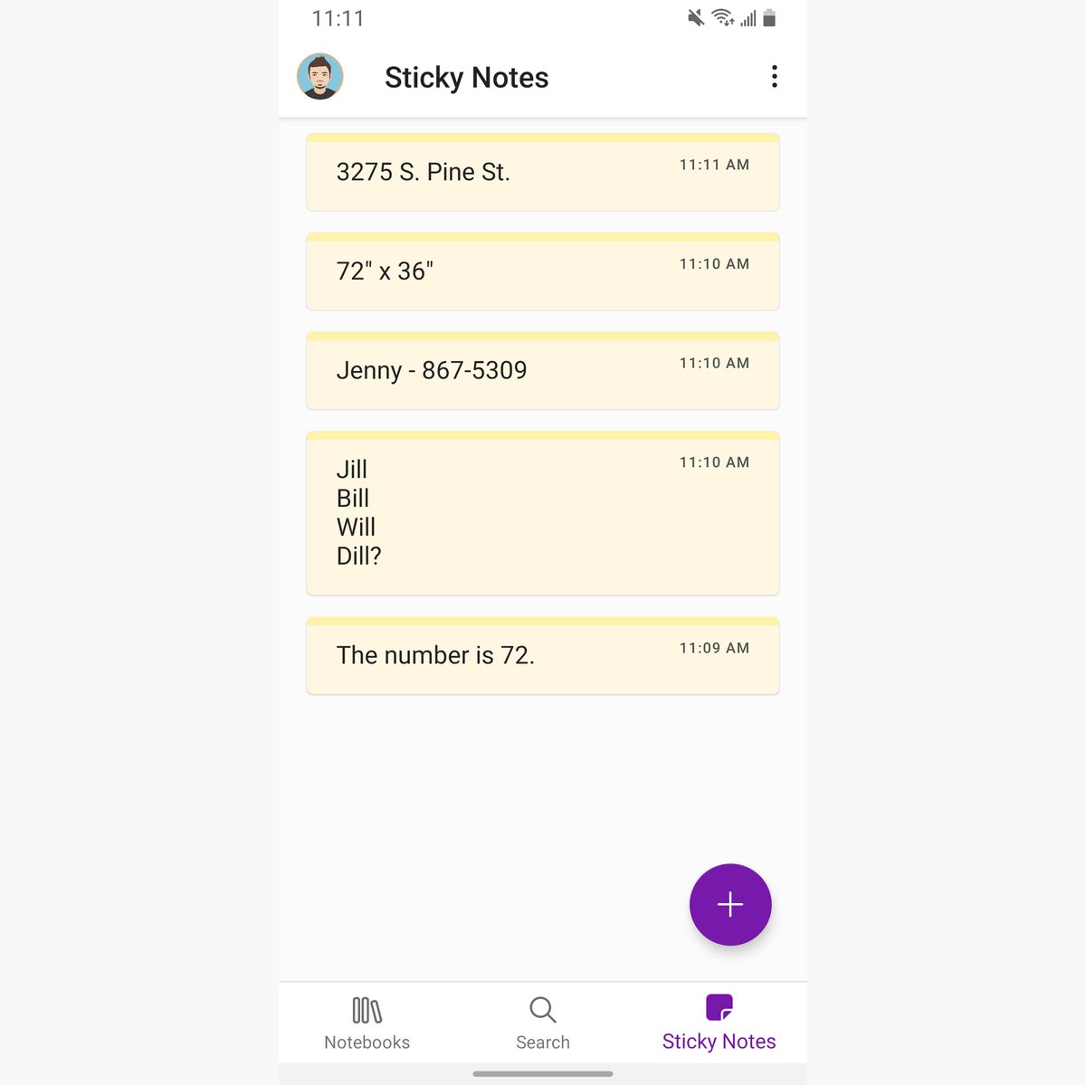 onenote sticky notes android tablet