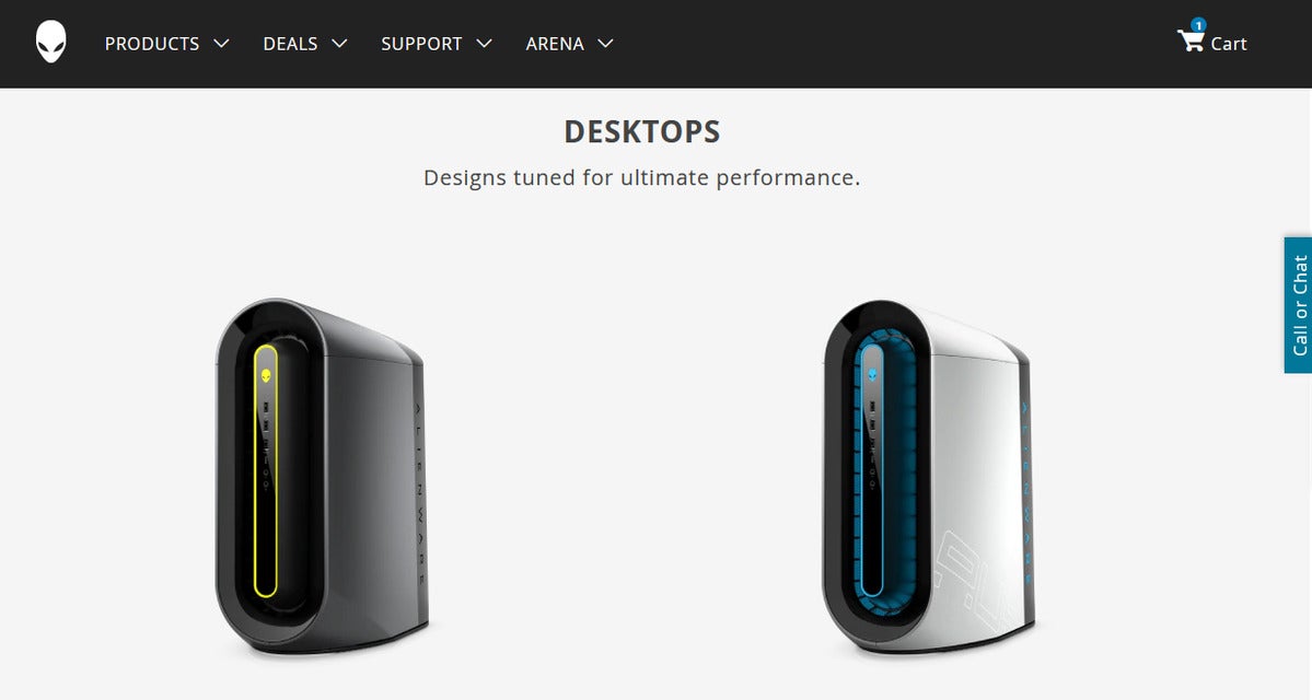 Alienware gaming desktops website