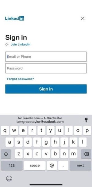 create a unique password large Microsoft Authenticator
