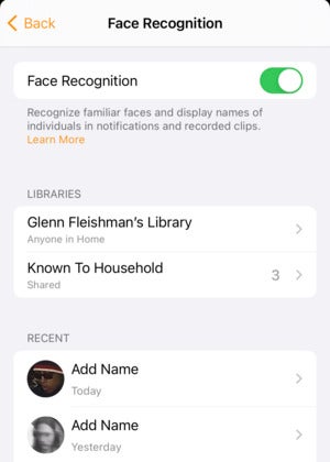 homekit face recognition