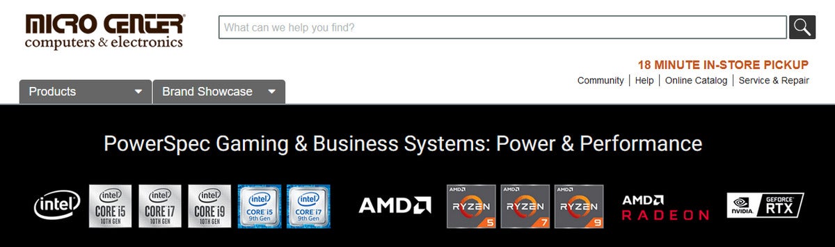 Micro Center PowerSpec website