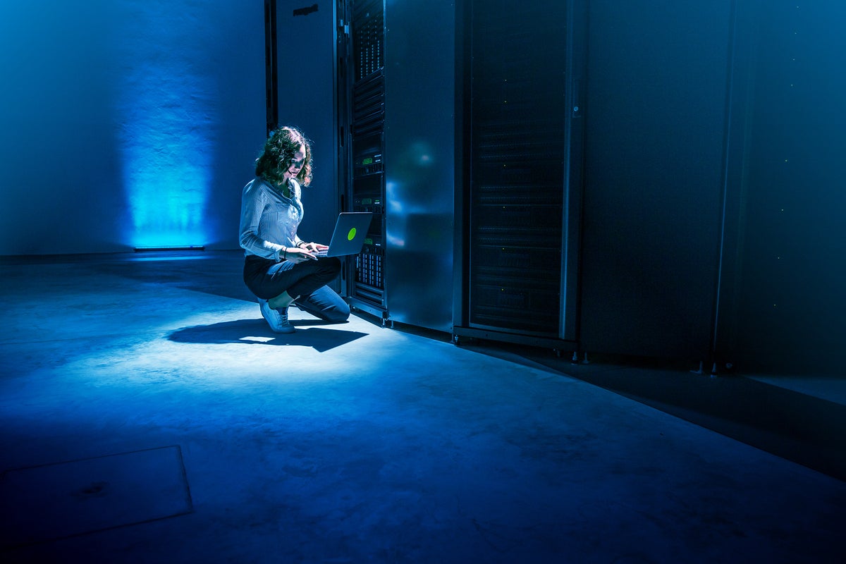 Tech Spotlight   >   IT Leadership [Network World]   >   An individual works in a data center.