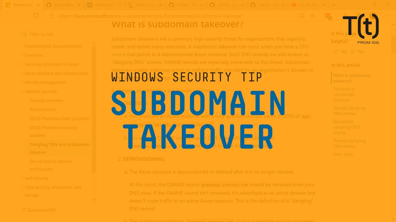 Image: How Azure customers can prevent subdomain takeover