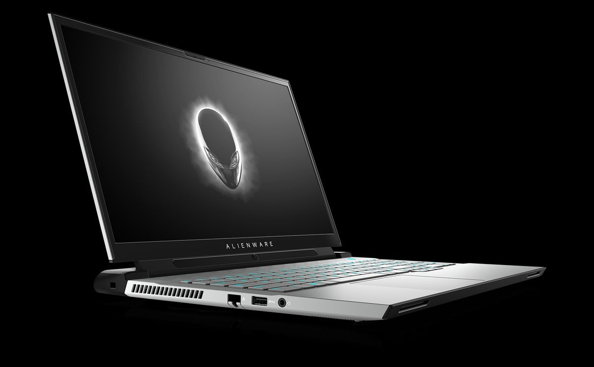 alienware m17 r4 white with tobii faced right