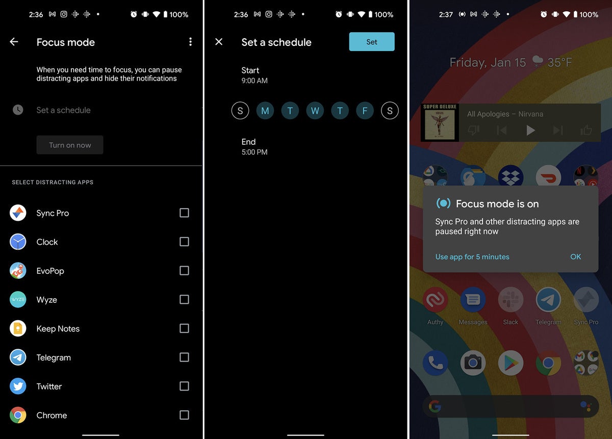android phone helps you wind down focus