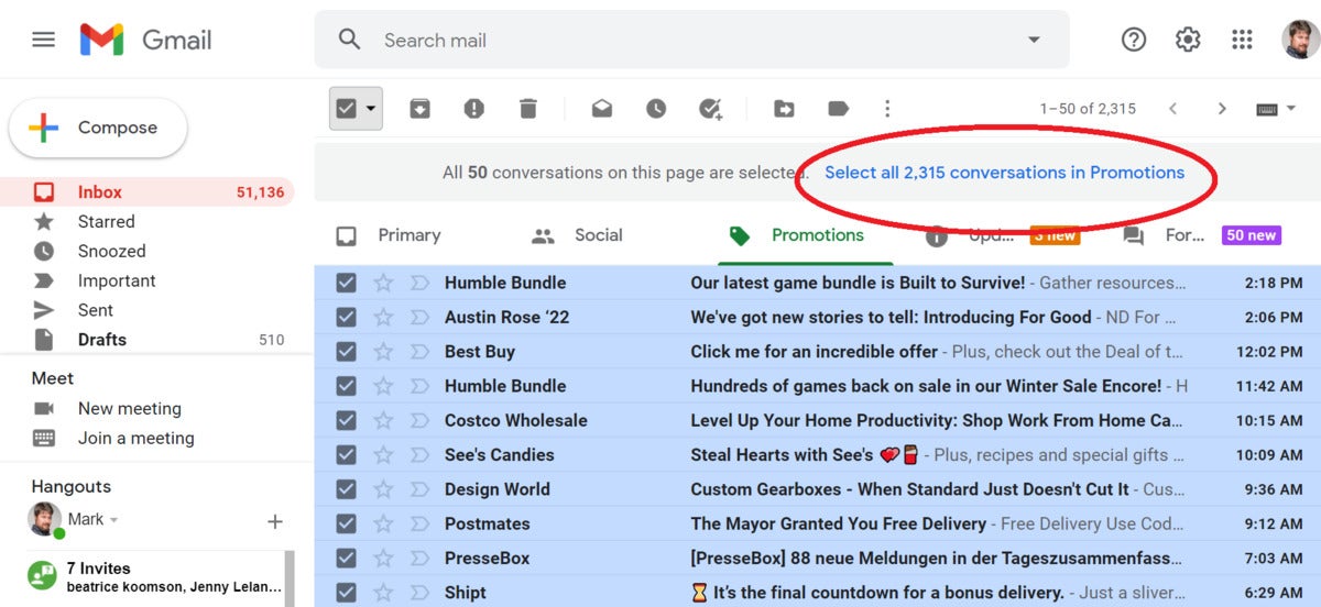  nettoyage de toutes les promotions gmail 