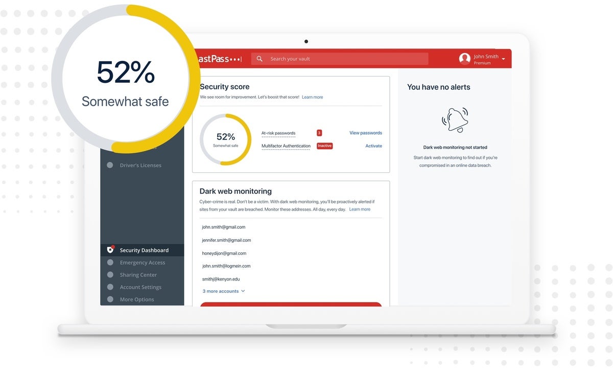 lastpass password dashboard