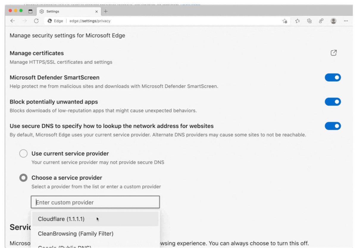 Dns Sécurisé Microsoft Edge