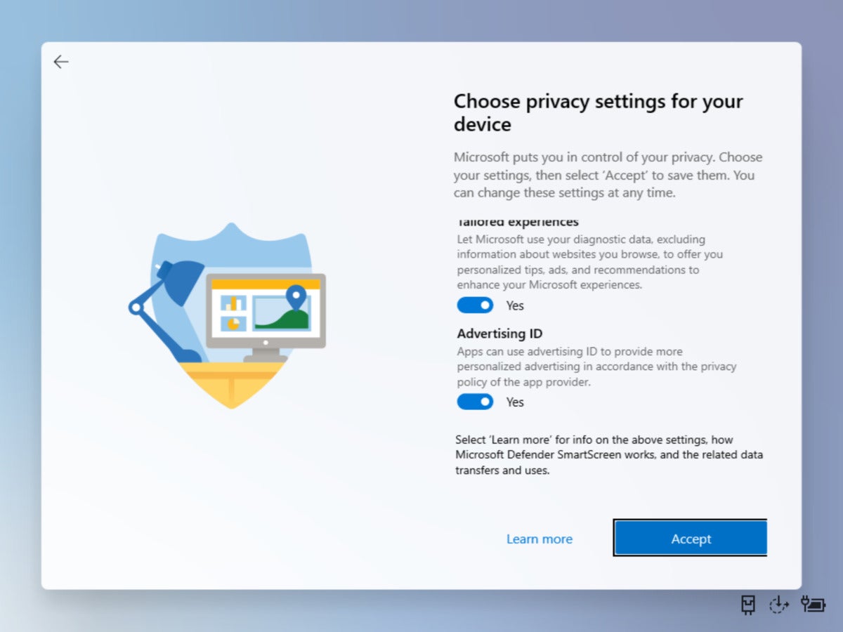 Microsoft Windows 10X privacy settings