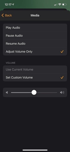 senic volume adjustment