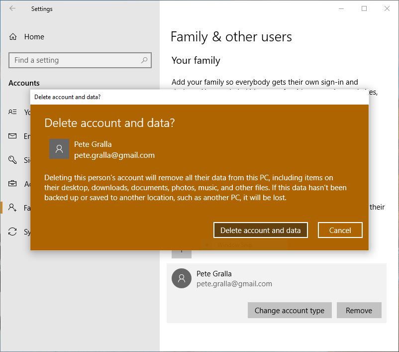 What type of account is created automatically when Windows is installed on a computer?