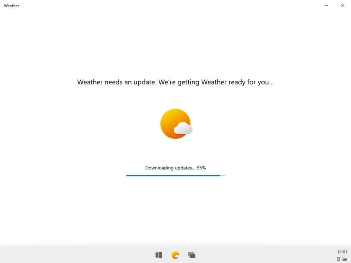 Microsoft Windows 10X weather installation
