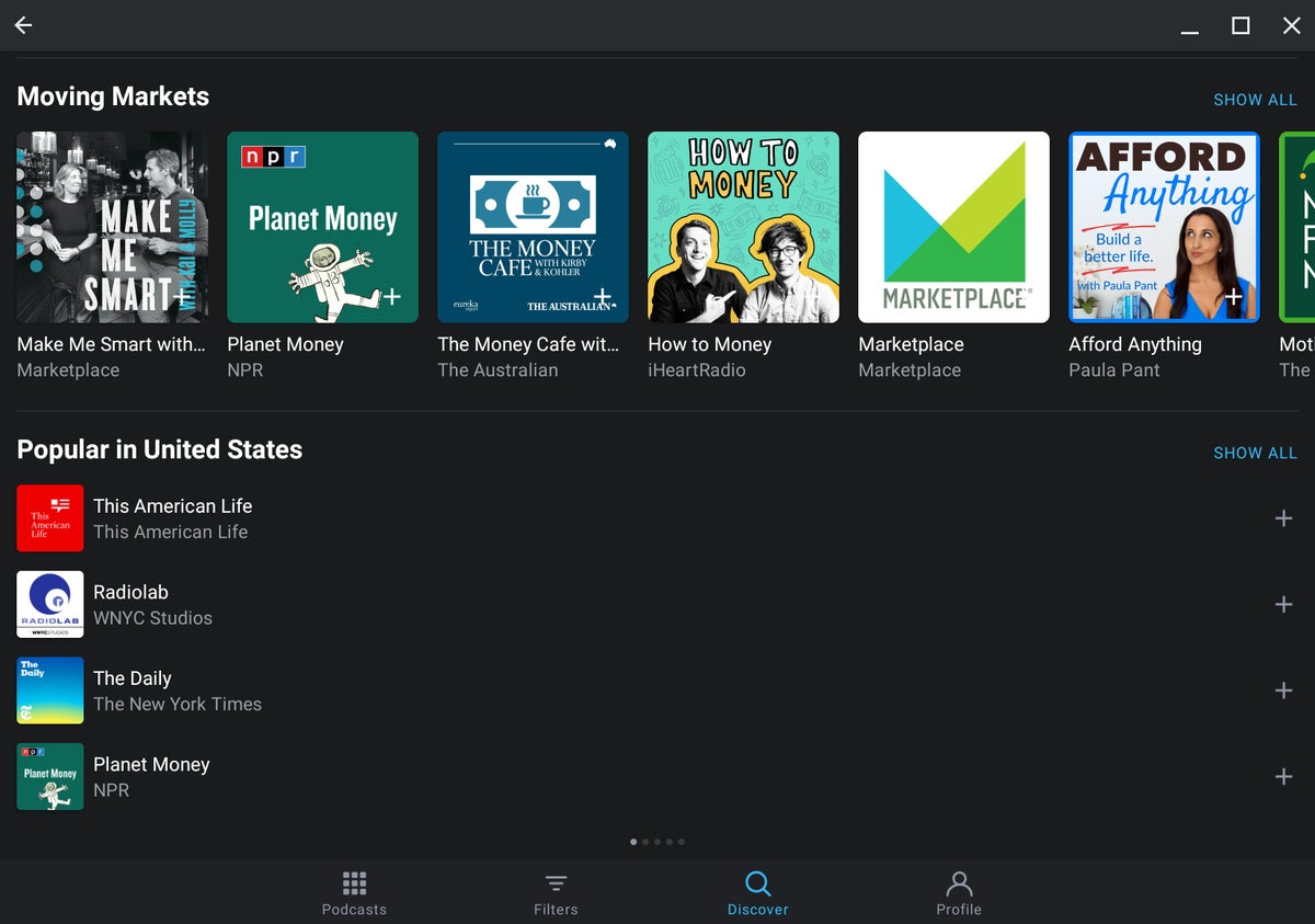 android chromebook apps pocket casts