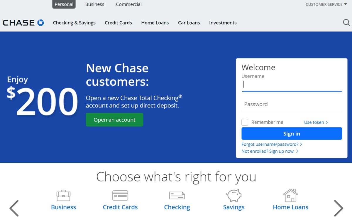 chase manhattan online login