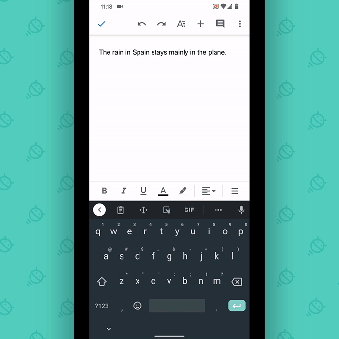 Gboard Android Shortcuts: Cursor