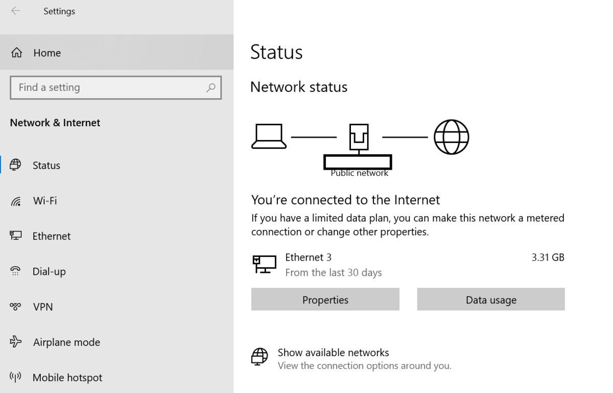 data cap windows 10 data usage