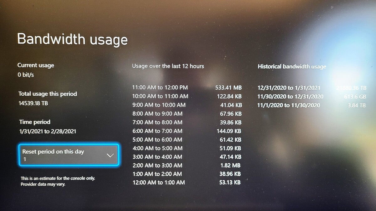 data cap xbox data usage